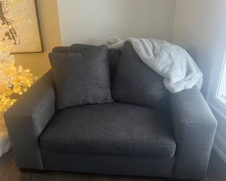 2 big sofa chairs custom made. Down feather filled and memory foam. Used but in good condition. $400 each