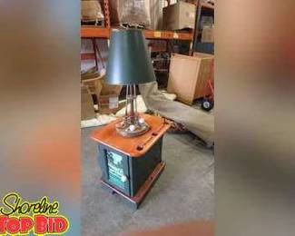 Golf Themed End Table with Ball and Club Holder, Magazine Rack and Putting Practice Cup