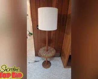 MidCentury Modern Marshall Studios Martz Tile  Teak Table Floor Lamp. From Smoke  Pet Free Home