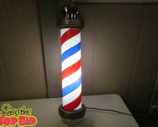 Vintage William Marvy Model 33 1950s NonRevolving Barber Pole  Original Glass  Working Condition