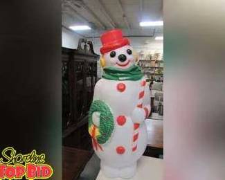 Large Snowman Blowmold 46 Inches tall, Missing Light