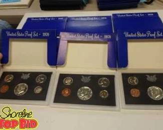 3 1970 Proof Sets