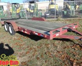 Tandem Car Hauling Trailer, 16foot Bed, 2 Inch Ball, Lights. See Pics of Tag on Trailer for Info