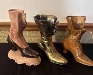 Vintage Lot Mixed Material Shoe Planter Pots 