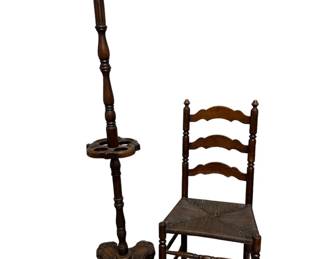 Wooden Coat/Umbrella Stand With Chair