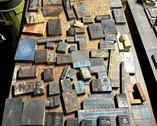 advertisment and faces letterpress