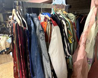 vintage clothing, mens ties, olympic jacket, aprons