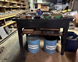 stone imposing table, imperial ink barrel