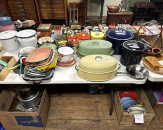 enamel savory turkey roaster, speckled camp cookware,