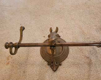 Antique brass coat rack