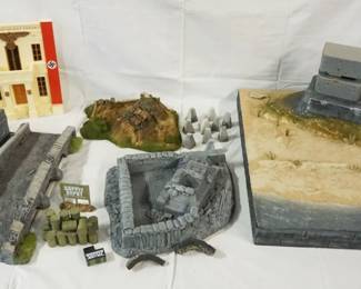 1299	LARGE ASSORTMENT WWII DIORAMA SCALE BUILDINGS
