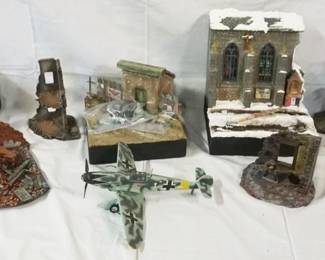 1297	LARGE ASSORTMENT WWII DIORAMA SCALE BUILDINGS
