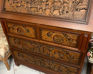 Hand Carved Desk 