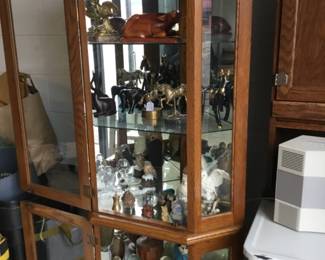 Corner cabinet and collectibles 