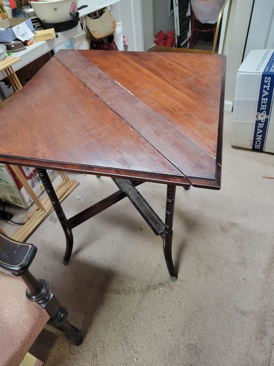 Antique folding card table
