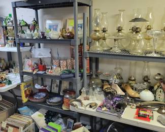 Hens on nest and oil lamps 