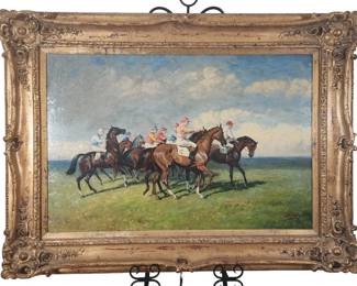 Salvatore Domingo Original Horse Racing Painting