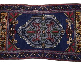 Blue Hand Woven Tapestry Floor Rug
