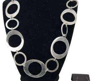 MCM Sterling Silver Chain Link Necklace & Earrings