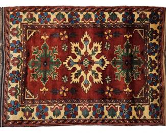 Hand Woven Dark Red Tapestry Rug