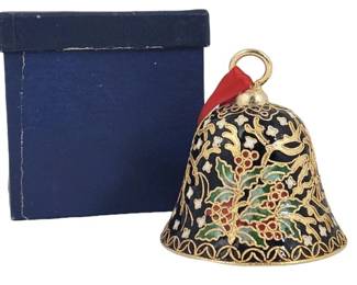 Vintage Cloisonne Bell Ceramic Ornament