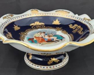 Limoges France Porcelain Pedestal Bowl