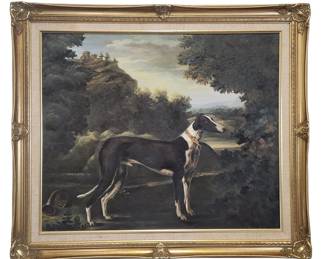After Michele Pace Greyhound Oil Painting