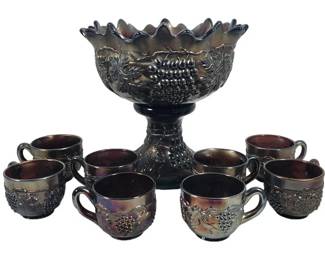 Northwood Amethyst Carnival Glass Water Set