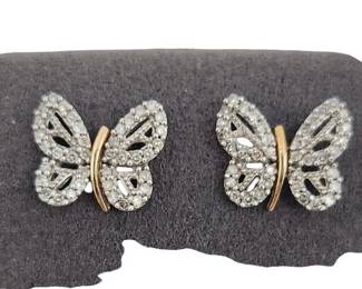 14k White Gold Butterfly Earrings