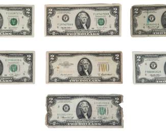 U.S. $2 Currency Note Lot incl. 1953A Gold Seal