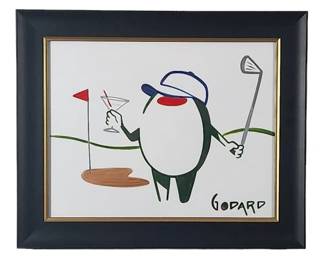 Michael Godard Golfing Olive Painting