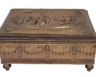 Vintage Jennings Brothers Brass Dresser Box