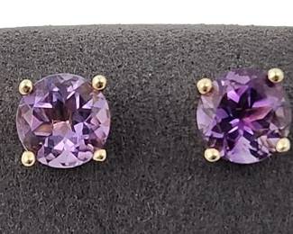 14k Gold & Amethyst Earrings