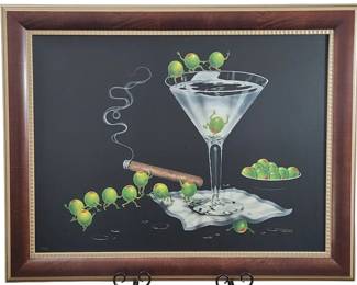 Michael Godard LE Martini Limbo Giclee on Canvas
