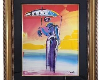 Peter Max Signed Umbrella Man Seriolithograph