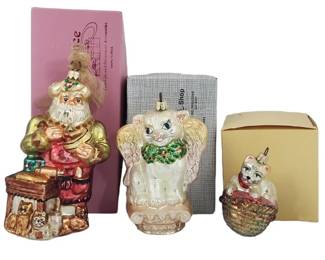 Radko Vintage Cold Glass Christmas Ornaments