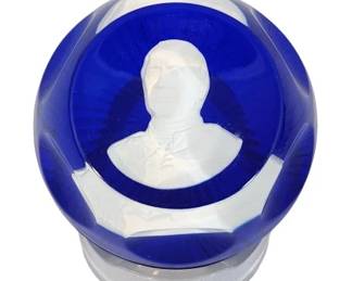 Baccarat John Paul Jones Cameo Paperweight