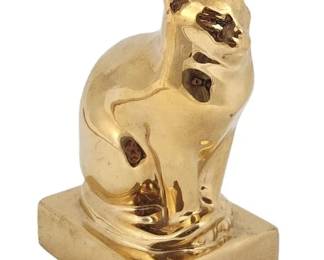 24kt Golden Cat Rookwood Pottery Figure