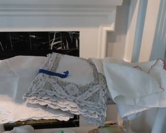 linens including  napkins, placemats, tablecloths