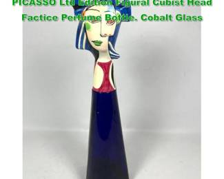 Lot 1331 CHAPEAU BLEU by MARINA PICASSO Ltd Edition Figural Cubist Head Factice Perfume Bottle. Cobalt Glass 