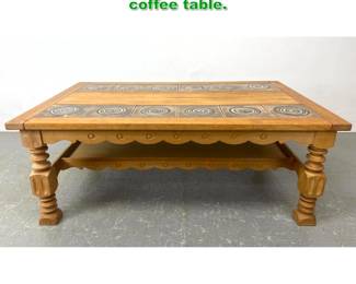 Lot 1502 Danish Chunky Oak Tile top coffee table.
