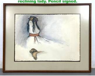 Lot 1615 Signed RC GORMAN 1976 print of reclining lady. Pencil signed. 
