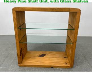 Lot 1461 Charlotte Perriand Les Arcs Style Heavy Pine Shelf Unit. with Glass Shelves