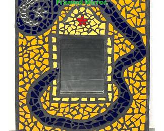 Lot 1290 Artisan Glass Mosaic Framed Mirror. 