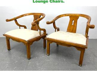 Lot 1630 Pair Schnadig Asian Style Ox Bow Lounge Chairs. 