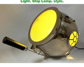 Lot 1554 Industrial Chromed Steel Lamp Light. Ship Lamp. style. 