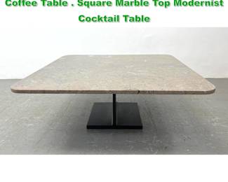 Lot 1117 Ward Bennett IBeam Marble Top Coffee Table . Square Marble Top Modernist Cocktail Table 