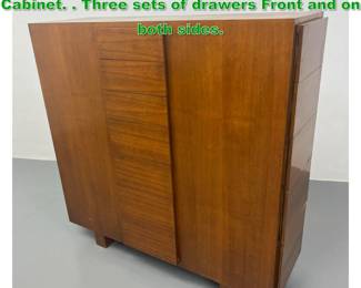 Lot 1324 Unique French Art Deco Dresser Cabinet. . Three sets of drawers Front and on both sides. 
