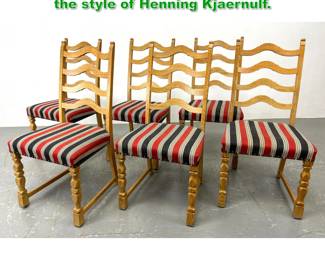 Lot 1512 Set 6 Danish Oak Dining Chairs. In the style of Henning Kjaernulf. 