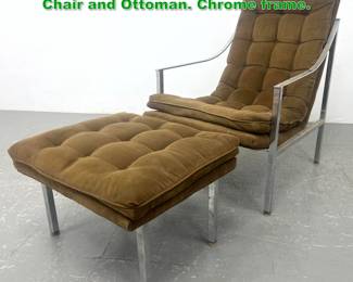 Lot 1187 Lewittes Baughman Style Lounge Chair and Ottoman. Chrome frame.
